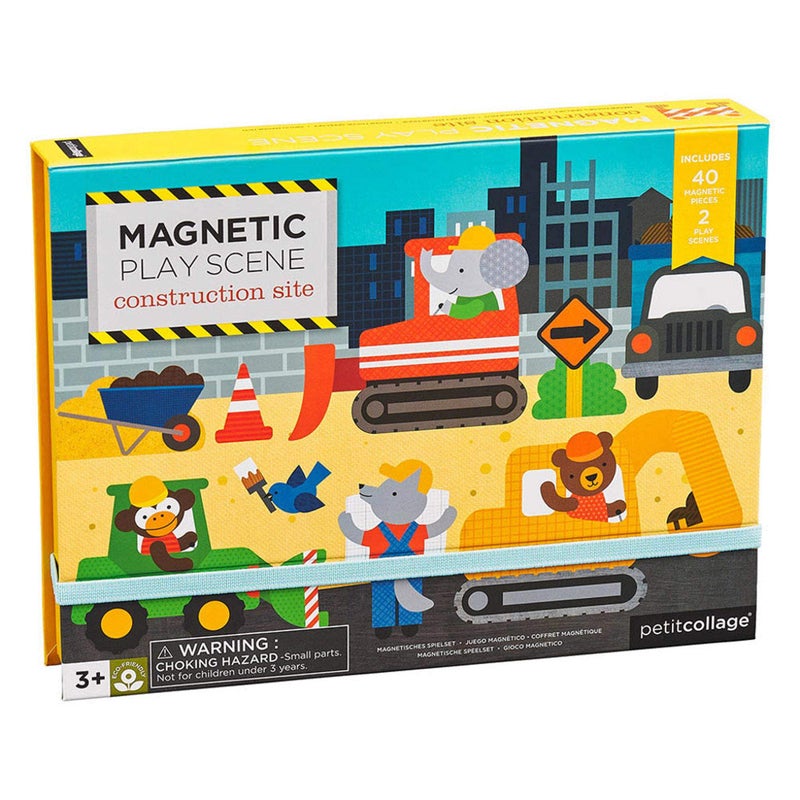 Petit Collage Magnetic Play Scene, Construction Site â€“ Magnetic Game Board with Mix and Match Magnetic Animal Friends, Ideal for Ages 3+ â€“ Includes 2 Scenes and 40 Magnet Pieces - Image 3